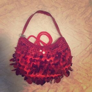 Funky ruby red sequin purse!